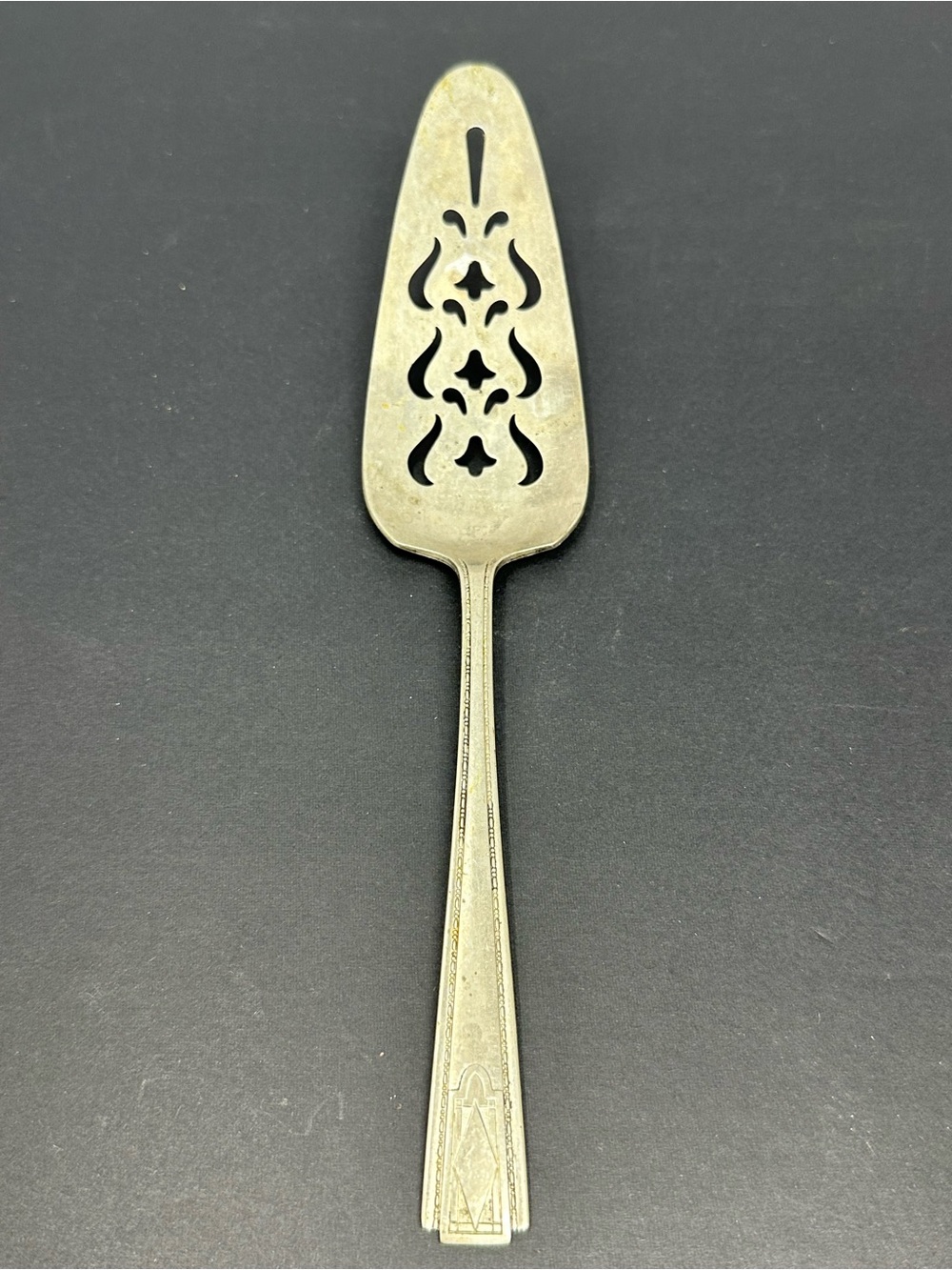 Antique National Silver Company E.P.N.S. Silverplate Pierced Pie Pastry Server